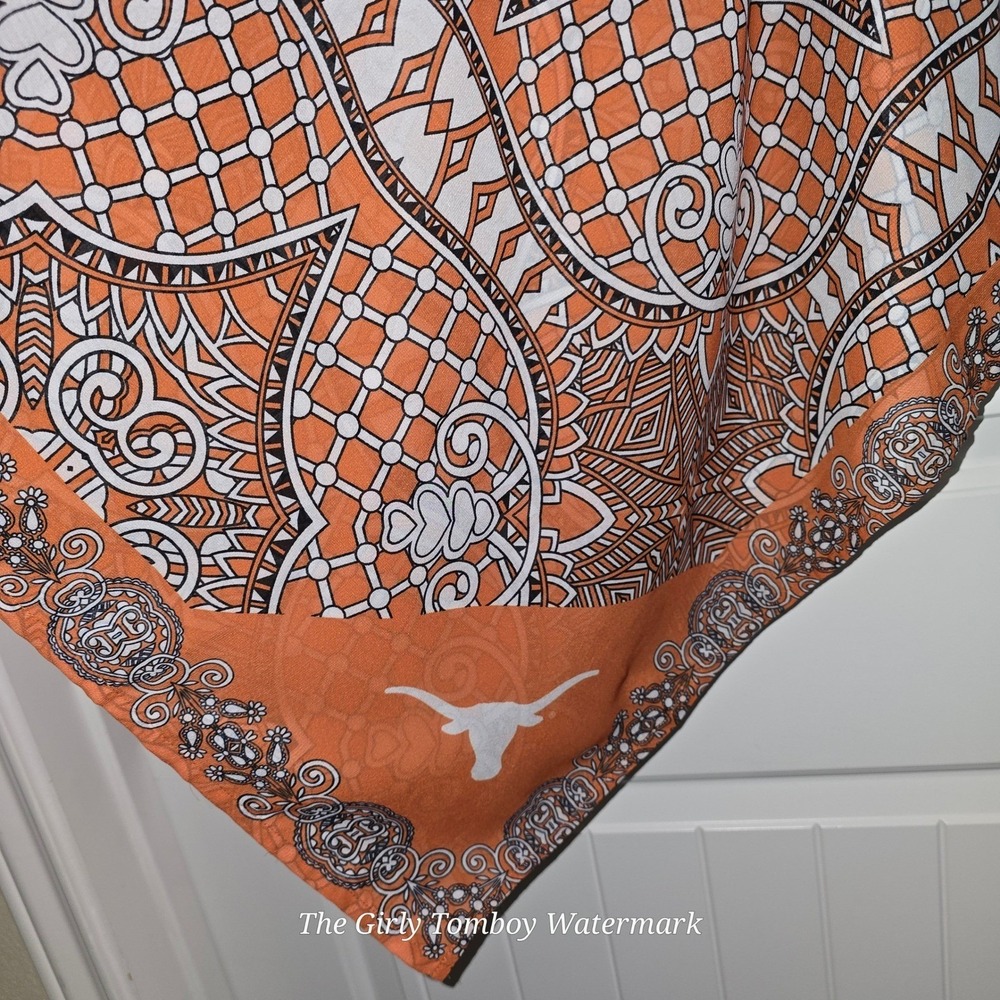 University of Texas Longhorns Orange Geometric Print Sleeveless Duster Vest L XL - Picture 7 of 16
